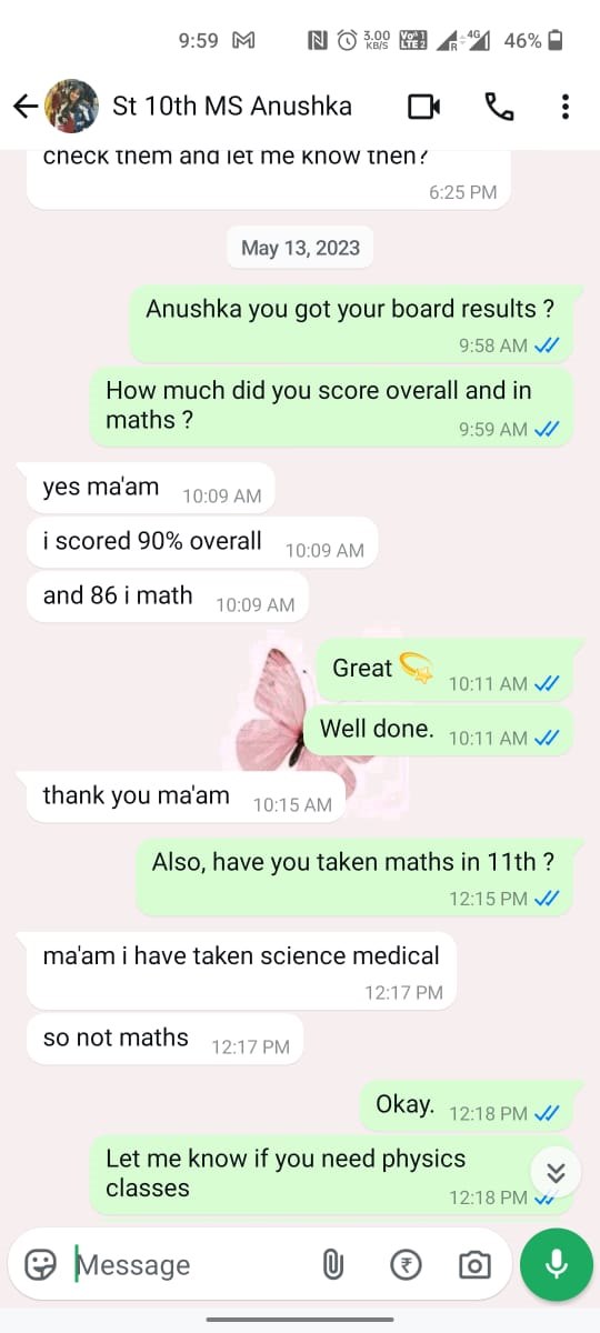 Student result screenshot