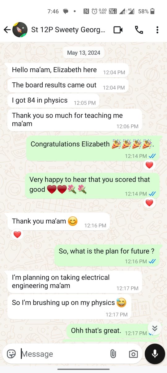 Student result screenshot